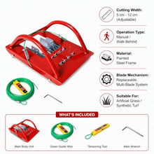 Walk-Behind Turf Trimmer for Artificial Grass with Direction Marking,Adjustable Cutting Width,Replaceable Blades