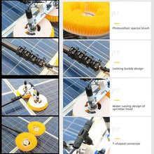 GGAHDSRH Electric Pool Cleaning Brush with Adjustable Head, Extendable 2M Window & Solar Panel Cleaner Kit - Efficient Photovoltaic Cleaning Tool for Easy Maintenance,10M