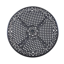 Round Casting Patio Dining Table with Umbrella Hole Brown Modern Contemporary Bronze Finish