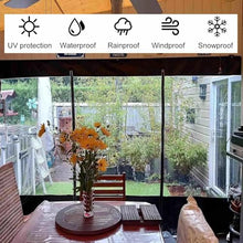 Outdoor Curtains with Zipper Door,PVC Waterproof Clear Tarp Curtains,Black Transparent Tarpaulin Side Panels for Pergola Gazebo Patio,Rain Curtains Tarpaulin with Grommets,W×H-3.6×2.1m(11.8 * 6.9ft)