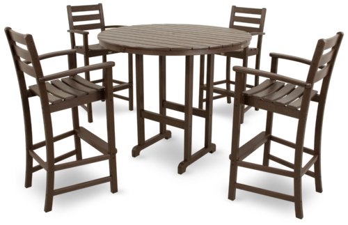 TREX Outdoor Furniture TXS119-1-VL Monterey Bay 5-Piece Bar Set Vintage Lantern