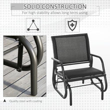lafengyan Outdoor Glider Chair with Steel Frame and Breathable Mesh Seat for Backyard, Patio, Poolside or Balcony Comfort