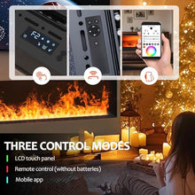 Decorative Electric Water Vapor Fireplace with Water Vapor Humidifier and 3D Atomized Flame, 3mm Ultra-Thin Panel, No Heater,Great Decoration for Home, Office, and Hotel,800mm