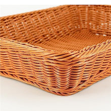 Picnic Baskets Hand Woven Rectangular Storage Box, Wicker Basket, Fruit, Tea, Snack, Bread, Picnic, Household, Kitchen ，45x35x8-Branco