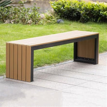 GRFIT Outdoor Bench Backless Garden Bench, with Steel Frame, Artificial Board Chair for Outdoors, Leisure Seating Garden Bench (Large)