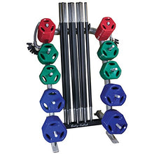 Body-Solid Cardio Barbell Training Set - Complete Cardio Exercise Barbells Set with Grey Rack and Blue/Green/Red Weight Plates
