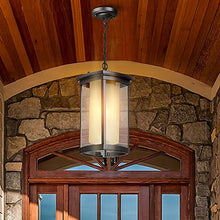 AITEXI Exterior Hanging Mount Lantern Rainproof Pendant Light in Matte Balck Finish Ceiling Lighting for Porch, Patio, Entryway (Size : Large)
