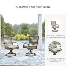 Signature Design by Ashley Rainier Ranch Outdoor Swivel Chairs Set of 2