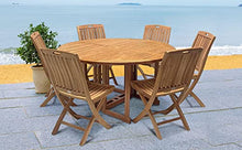 Bayview Patio 7 Piece Indonesian Grade A Teak Outdoor Folding Dining Set Natural Finish Teak Wood