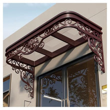 Awnings for Doors, Outdoor Door Window Awning Canopy, with PC Panel, Patio Front Overhang Protection Shelter for Entrances, Porches(Brown,80x40x40cm)