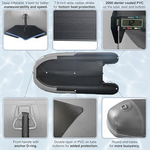 ALEKO Inflatable Boat 4 Person Fishing Raft Aluminum Floor Light/Dark Gray