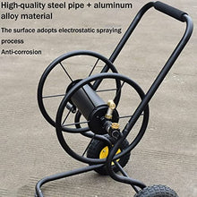 CFDZCP Garden Hose Reel Cart with Wheels, Household Metal Water Pipe Storage Rack, Outdoor Irrigation Household Hose Nozzle High Pressure Hose Reel(+DN20 100M Pipe)