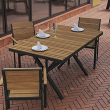 Flash Furniture Commercial 59x35.5 in Metal Dining Table, Natural/Gray