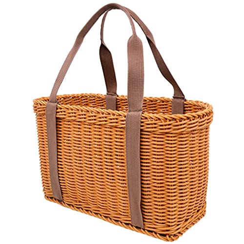 Storage Basket,Handwoven Rattan Picnic with Handle: Versatile for Market Finds and More