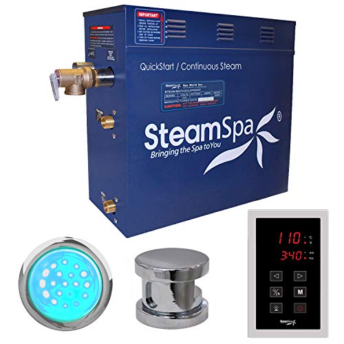 Steam Spa 6KW Quick Start Bath Generator Package Chrome