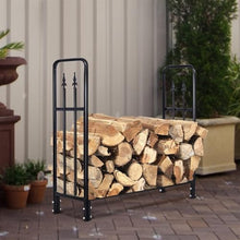 DJVHSRI Heavy Duty Steel Firewood Rack for Indoor & Outdoor Use, Large Capacity Log Storage Organizer for Fireplace & Patio,