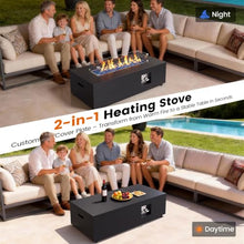 Sunpeak 42" Rectangular Outdoor Propane Fire Pit Table for Outside Patio