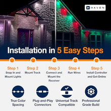 Haven Lighting X Series Genesis Roofline Kit with Track- Permanent Outdoor House Lights - Smart App Control - HOA Friendly - Premium Plug and Play Under Roof Installation - Black, 180ft