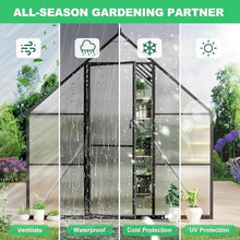 Greenhouse 8x16 Aluminum-Framed Heavy Duty Polycarbonate with Quick Setup Structure and Roof Vent Large Enhanced Outdoors Green House Kit