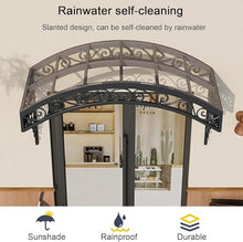 Polycarbonate Cover Front Door with Sturdy Metal Bracket, Outdoor Door Window Awning Canopy, Outdoor Patio Awning Canopy for Patio Balcony Garden(Gray,100x50cm)