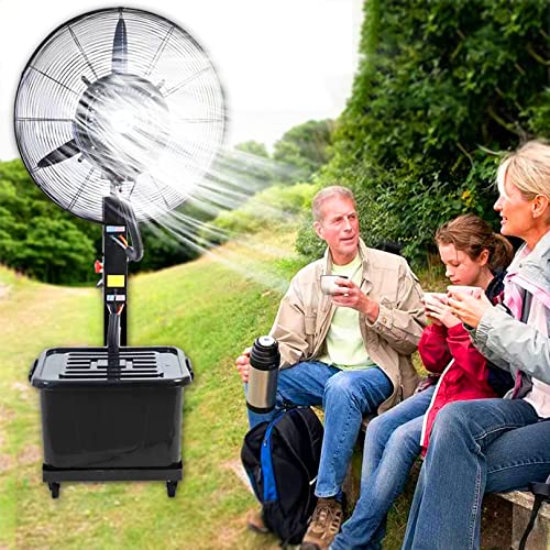 Outdoor Misting Fan, 90°Oscillating Fan with Mist, Standing Floor Fans with 3 Wind Modes and 9 Gallon Large Capacity Tank, Outside Restaurant Gym Cooling Fan,71cm/28in