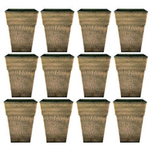 The HC Companies Avino 16 Inch Square Plastic Accent Outdoor Flower Planter Pot for Garden, Patio, Porch, Deck, or Balcony, Celtic Bronze (12 Pack)
