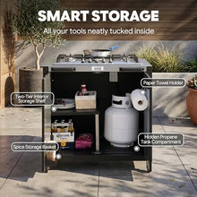 Feasto Modular Outdoor Kitchen Island with 5-Burner Gas Stove and Storage