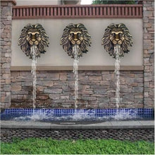Wall Mounted Lion Head Nozzle Fountain, Indoor/Outdoor 3D Faux Taxidermy Water Feature Wall Art Fountains, for Patio Backyard Pond Decor.
