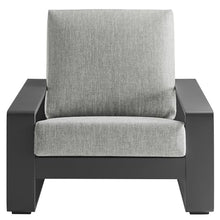 Modway Lirienne Aluminum Set of 2 Outdoor Armchairs in Light Gray – All-Weather Backyard Patio Accent Chairs with Weather-Resistant Fabric Cushions