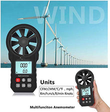 CARUTU Digital Anemometer Handheld Wind Speed Meter for Measuring Wind Speed, Temperature and Wind Chill with Backlight and Max/Min