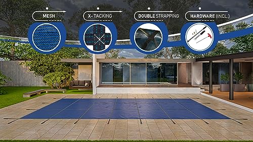 WaterWarden Inground Pool Safety Cover 25' x 45' Blue Mesh