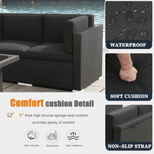 KHOLH 8-Piece Outdoor All-Weather Wicker Patio Furniture Set with Fire Pit Table Black