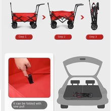 PUCNHZYNW Camping Trolley Cart Outdoor Folding Utility Wagon 4 Wheeled Camping Cart Utility Garden Trolley Handcart for Beach Picnic Transport Outdoor