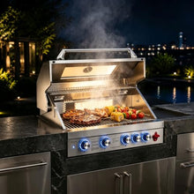 5 Burner 32in Built in Gas Grills Charcoal & Propane Combo Grill
