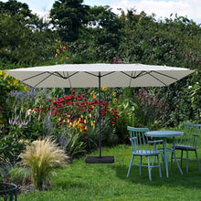 GYYDXXFC Outdoor 3 - Headed Rectangular Umbrella, Patio Umbrella, Patio Umbrella With Base,Windproof And Sunshade For Deck, Backyard(Beige)