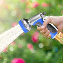 Feilx Garden Hose Nozzle Sprayer, Heavy Duty Metal Hose Nozzle with 9 Adjustable Patterns for Hand Watering Plants and Lawn, Car Washing, Pa (Color : Red)