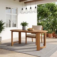 Christopher Knight Home Celia Acacia Wood Outdoor Dining Table, Patio Dinner Table for 6, 70" Oval Dining Table with Curved Leg Frame for Garden, Spacious Table for Patio Furniture Set, Teak