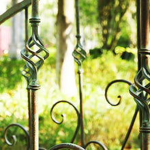 NYZAL 60" Metal Arch Zen Garden Bridge with Safety Siderails, Decorative Footbridge, Delicate Floral Scrollwork for Stream, Fish Pond, Antique, Easy Assembly and Durable