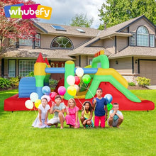 Whubefy Inflatable Obstacle Course Bounce House 18x8.2FT Multi-Color