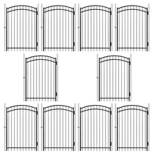 Fencer Wire Heavy Duty Arched Decorative Fence Gate, 6FT Height x 4FT Width Outdoor Fence Gate, Outdoor Anti-Rust Metal Steel Gate for Fencing Garden Barrier, with Gate Lock, Pack of 10