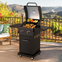 Nexgrill Deluxe 2 Burner Gas Grill, Foldable Shelves with Warming Rack