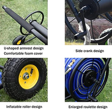 CFDZCP Garden Hose Reel Cart with Wheels, Household Metal Water Pipe Storage Rack, Outdoor Irrigation Household Hose Nozzle High Pressure Hose Reel(+DN20 30M Pipe)