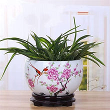FAFACAI Extra Large Jingdezhen Ceramic Hydroponic Planter White Background Ink Painting Plum Blossom Flower Pot for Indoor & Outdoor & Windowsill Gardens All Home Garden Flowers (28 * 17cm)