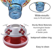 ZYBB Glass Hummingbird Feeder Bird Feeder Hummingbird Feeder Bird Perch for Outdoors Patio Hand Blown