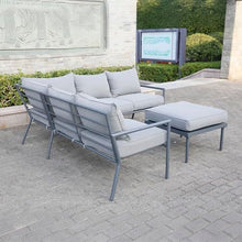 Deko Living 5 Place Seating Outdoor Gray Sofa and Ottoman Set