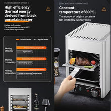 SICWEDIM 1700W Electric Steak Grill Oven, 5min Quick Preheat Barbecue Steak Grill, Stainless Steel/Dual Knob Adjustable Steak Frying Machine, Heats up to 800°C