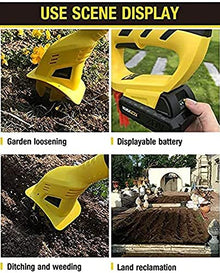 20V Electric Rotavator,4Ah Lithium Battery Cordless Cultivator with Blades Rotavators for The Garden Tiller Tiller Rotavator for Allotment