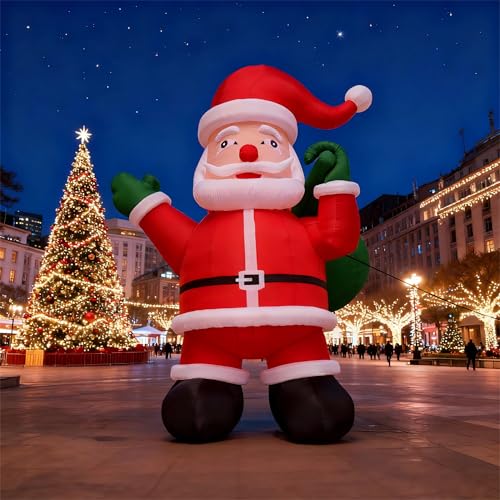 26FT Giant Inflatable Santa Claus Decoration with Built - in LED Lights for Christmas Outdoor Yard Lawn Garden