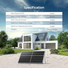 Renogy Solar Panels 640 Watts 12V/24V Bifacial Solar Panel Monocrystalline 2PCS 320W On/Off Grid Rigid Over 500 Watt Solar Panel High Efficiency Durable for Homes Roof RV Boat Camping Black