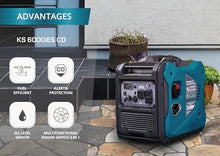 Konner&Sohnen Gas Inverter Generator - 5500 Watt, 120V/240 V, Portable and Lightweight, Super Quiet with Pure Sine Wave and CO Sensor (German brand, model: KS 6000iES CO)